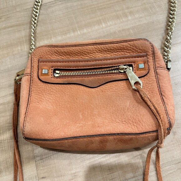 Rebecca Minkoff Women's Avery Crossbody Purse Small Tan Leather Chain Strap - Picture 3 of 9